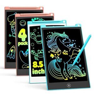 4 Pack 8.5” LCD Writing Tablet Kids Drawing Board Reusable Travel Toy